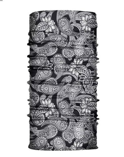 Black paisley neck gaiter face - neck,